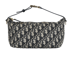 Medium DiorTravel Nomad Pouch, Canvas, Grey/Blue, 48MA0254, DB, 3*